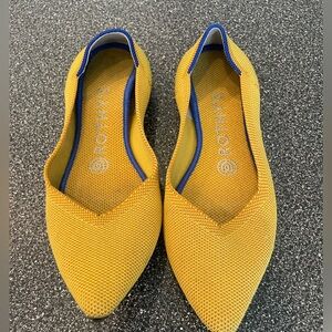 Rothy's Yellow Flats with Blue Trim